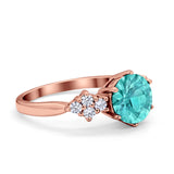 Art Deco Solitaire Wedding Ring Simulated Cubic Zirconia 925 Sterling Silver