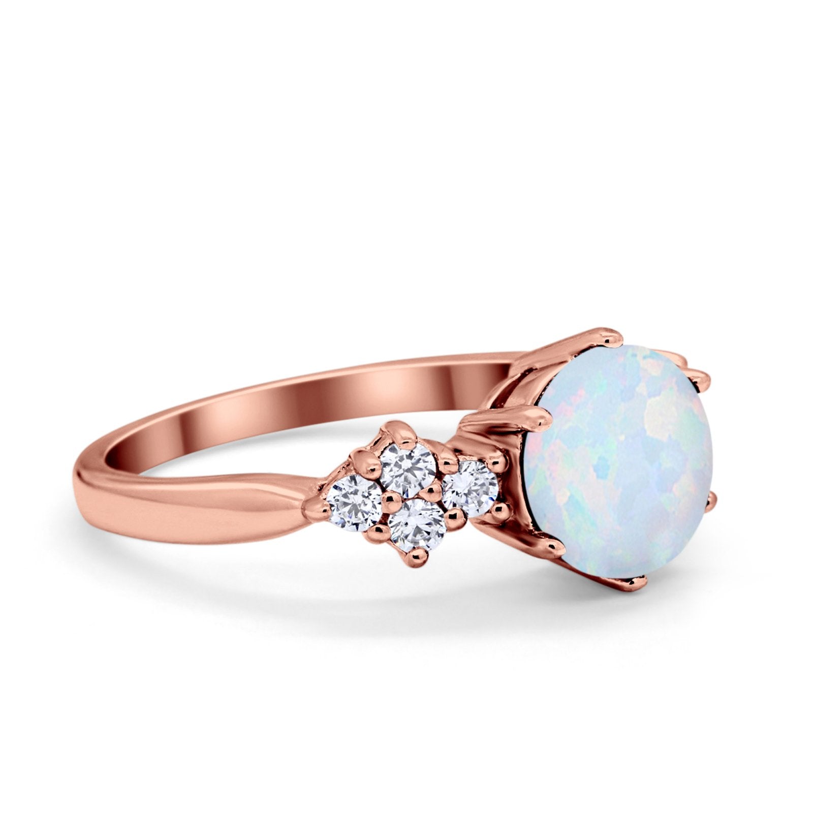 Art Deco Solitaire Wedding Ring Simulated Cubic Zirconia 925 Sterling Silver