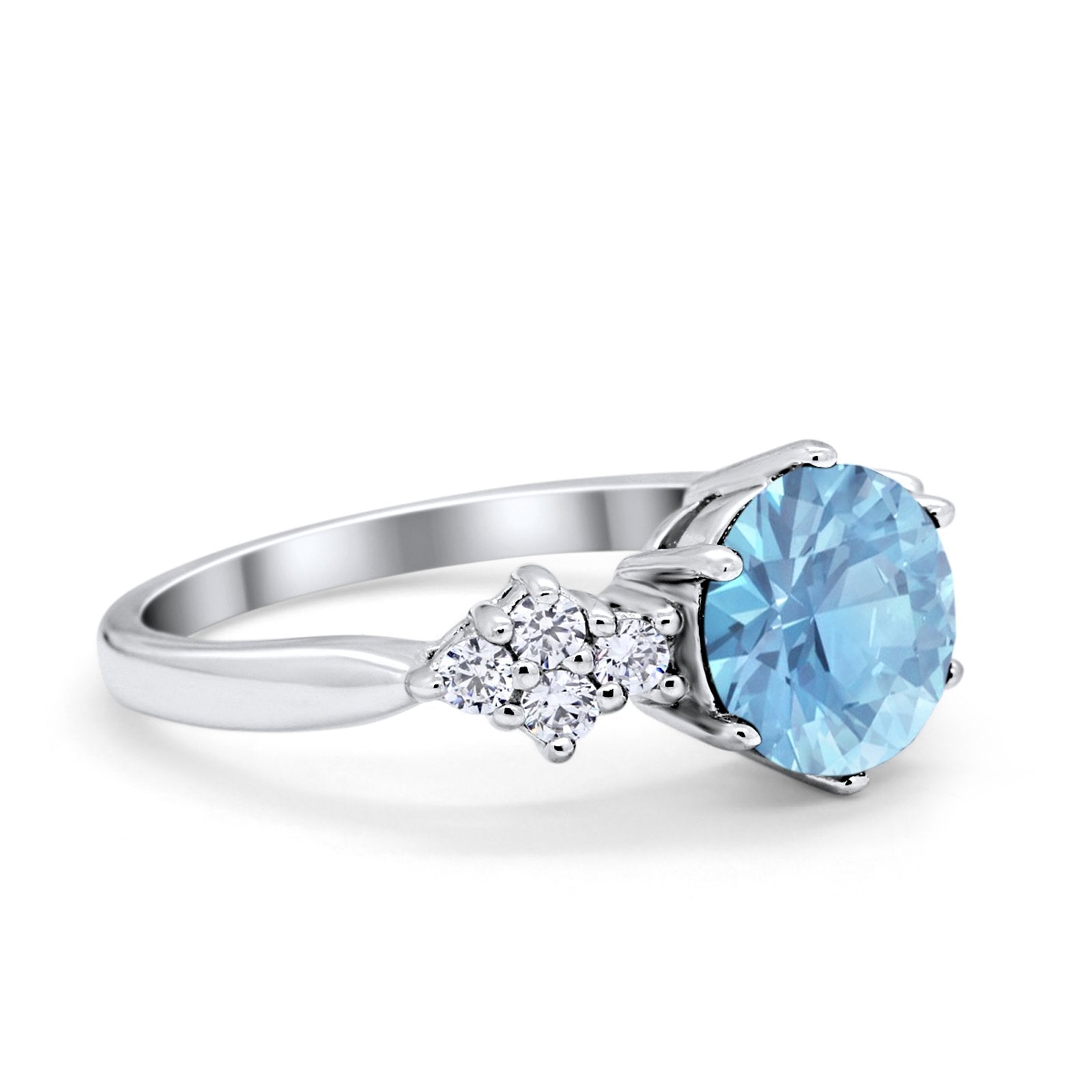 Art Deco Solitaire Wedding Ring Simulated Cubic Zirconia 925 Sterling Silver