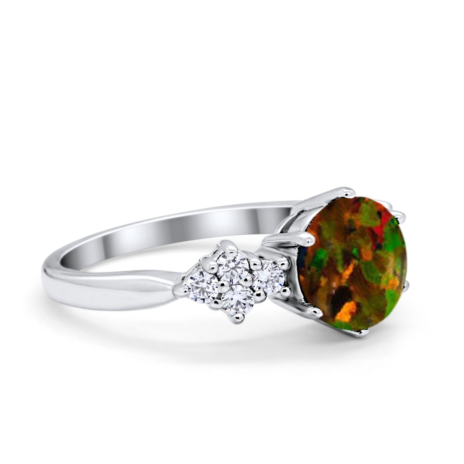 Art Deco Solitaire Wedding Ring Simulated Cubic Zirconia 925 Sterling Silver