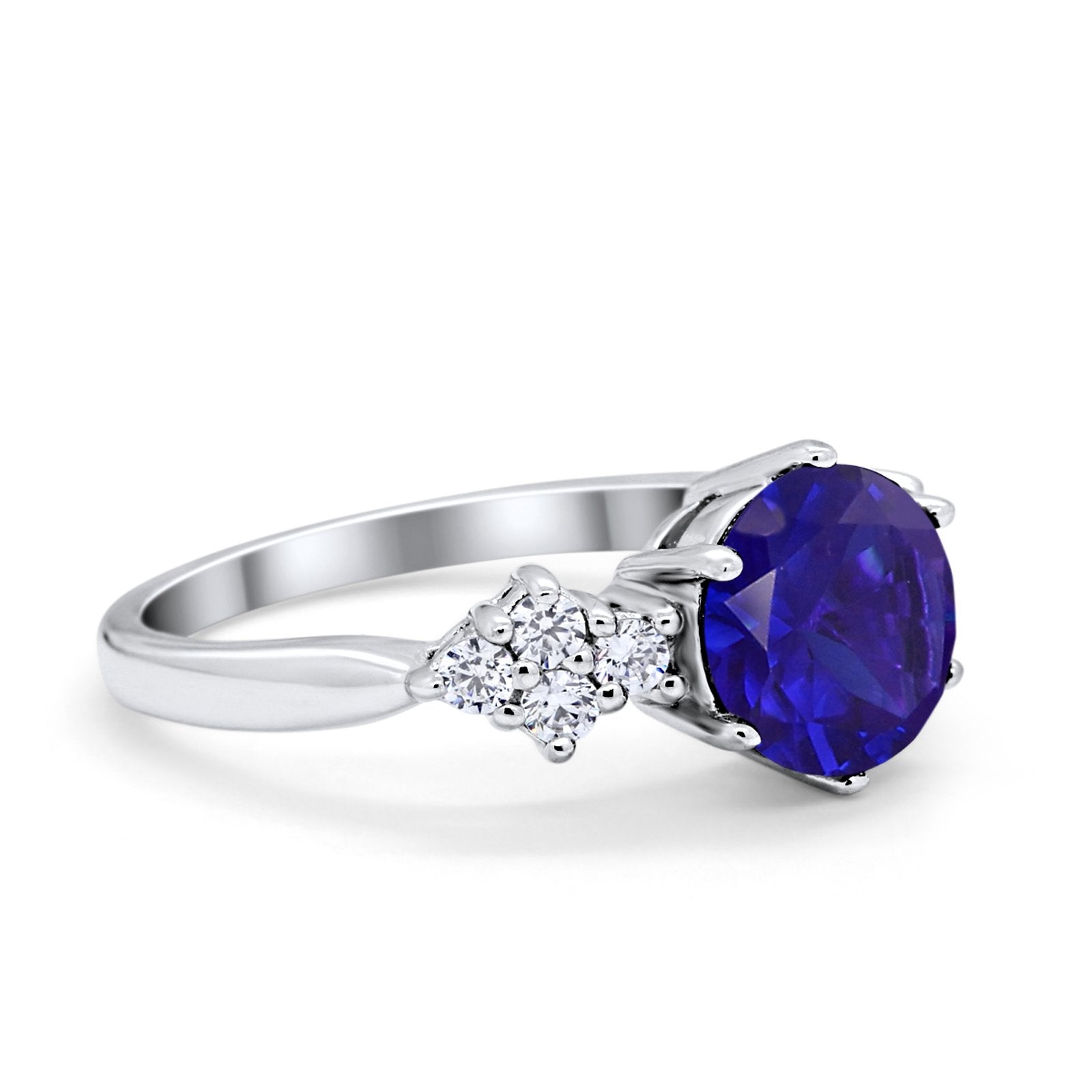 Art Deco Solitaire Wedding Ring Simulated Cubic Zirconia 925 Sterling Silver