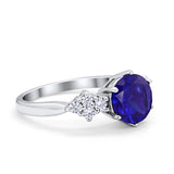 Art Deco Solitaire Wedding Ring Simulated Cubic Zirconia 925 Sterling Silver