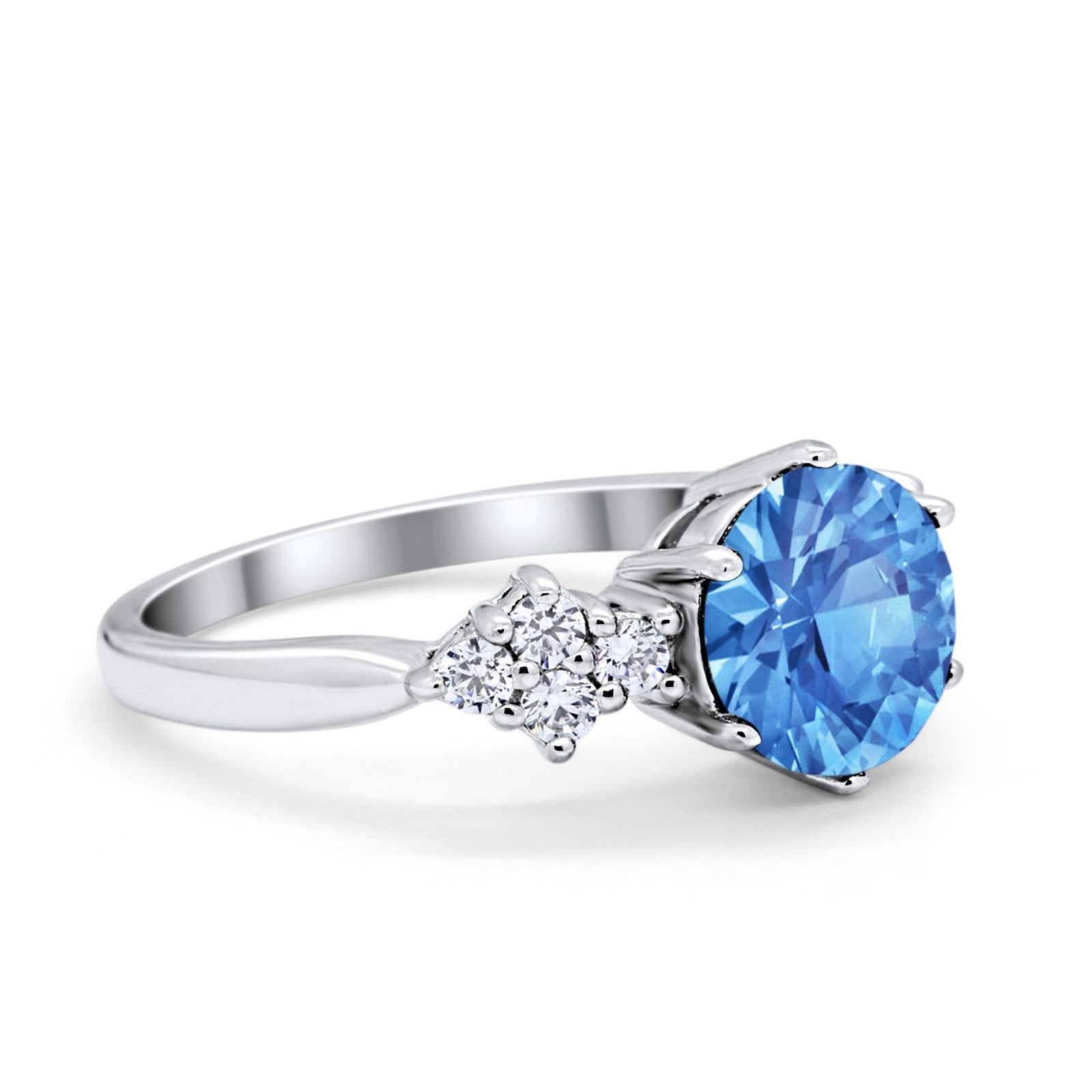 Art Deco Solitaire Wedding Ring Simulated Cubic Zirconia 925 Sterling Silver