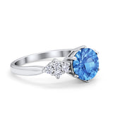 Art Deco Solitaire Wedding Ring Simulated Cubic Zirconia 925 Sterling Silver