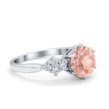 Art Deco Solitaire Wedding Ring Simulated Cubic Zirconia 925 Sterling Silver