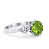 Art Deco Solitaire Wedding Ring Simulated Cubic Zirconia 925 Sterling Silver