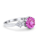 Art Deco Solitaire Wedding Ring Simulated Cubic Zirconia 925 Sterling Silver