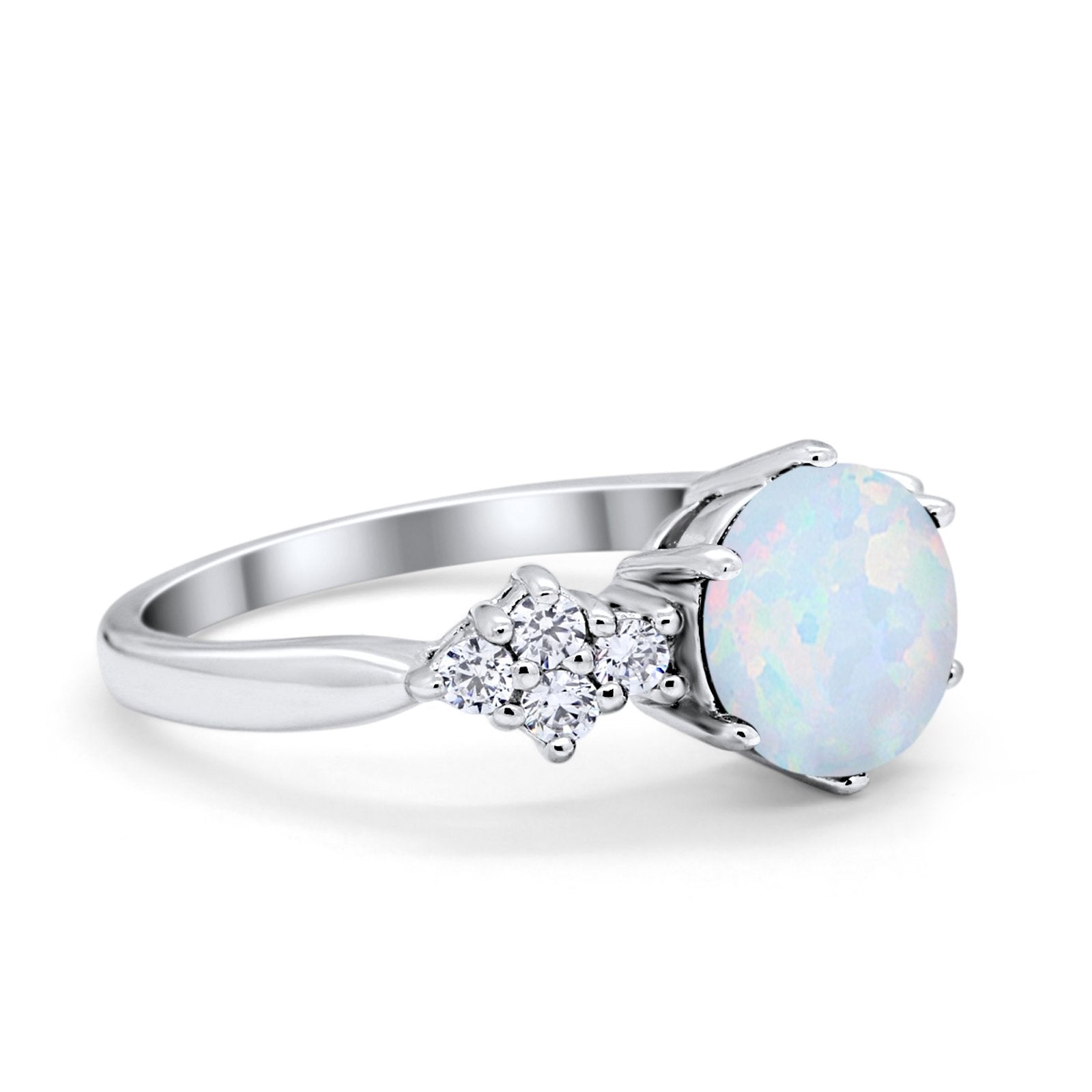 Art Deco Solitaire Wedding Ring Simulated Cubic Zirconia 925 Sterling Silver