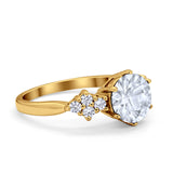 Art Deco Solitaire Wedding Ring Simulated Cubic Zirconia 925 Sterling Silver