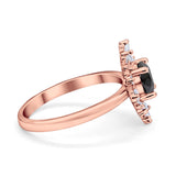 Halo Floral Style Vintage Wedding Ring Simulated Cubic Zirconia 925 Sterling Silver