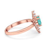 Halo Floral Style Vintage Wedding Ring Simulated Cubic Zirconia 925 Sterling Silver