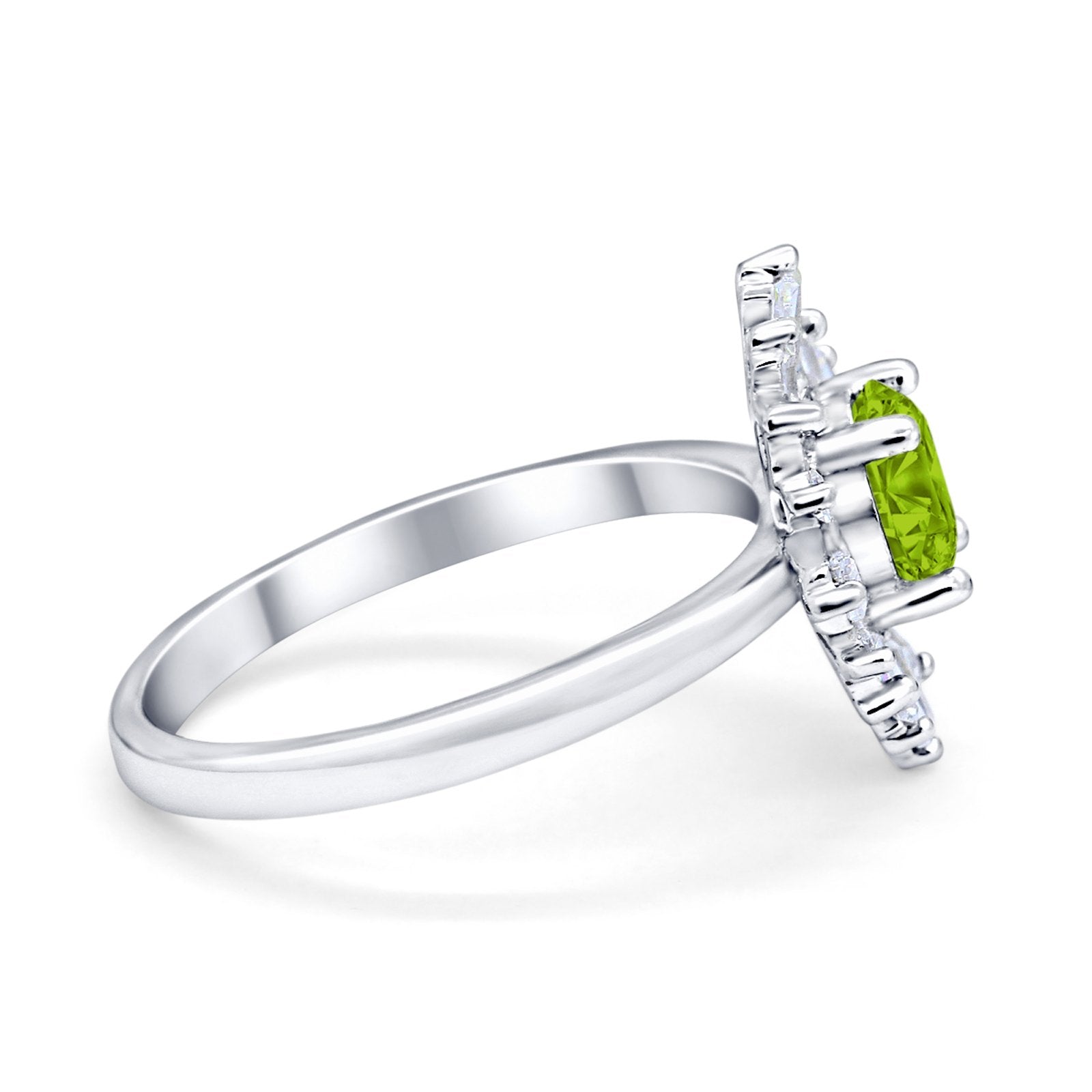 Halo Floral Style Vintage Wedding Ring Simulated Cubic Zirconia 925 Sterling Silver