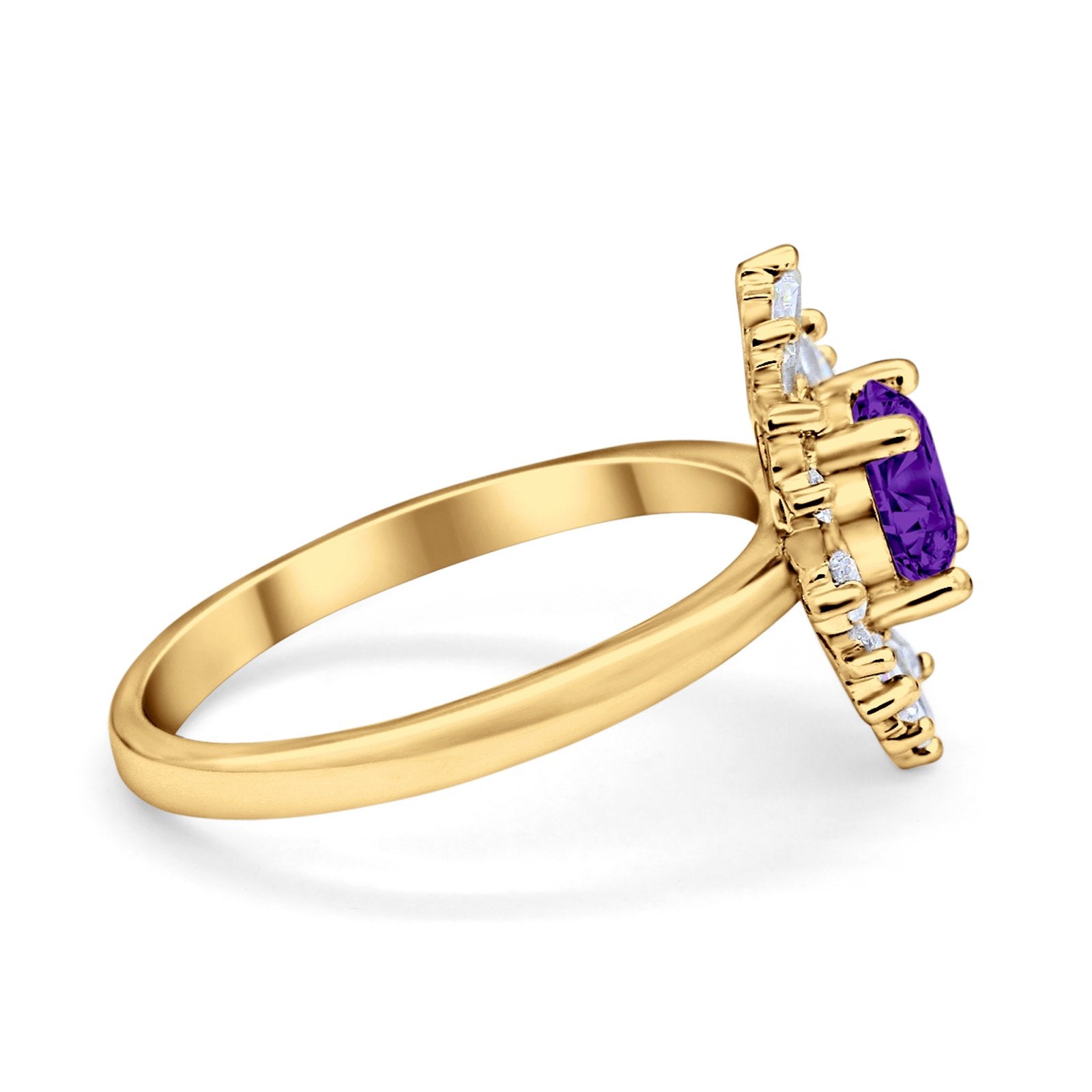 Halo Floral Style Vintage Wedding Ring Simulated Cubic Zirconia 925 Sterling Silver