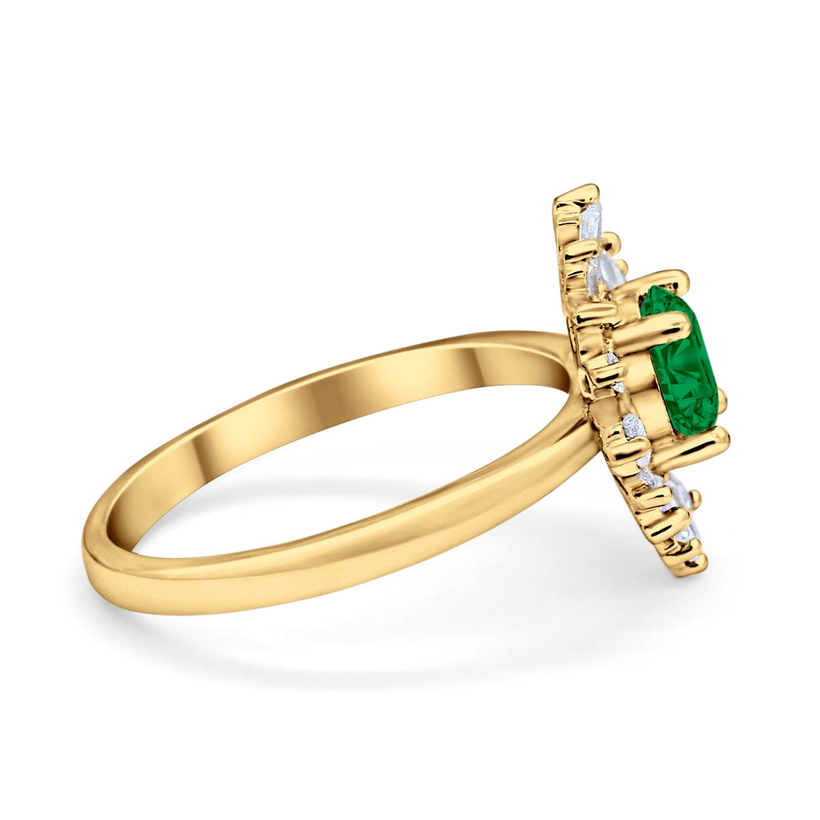 Halo Floral Style Vintage Wedding Ring Simulated Cubic Zirconia 925 Sterling Silver