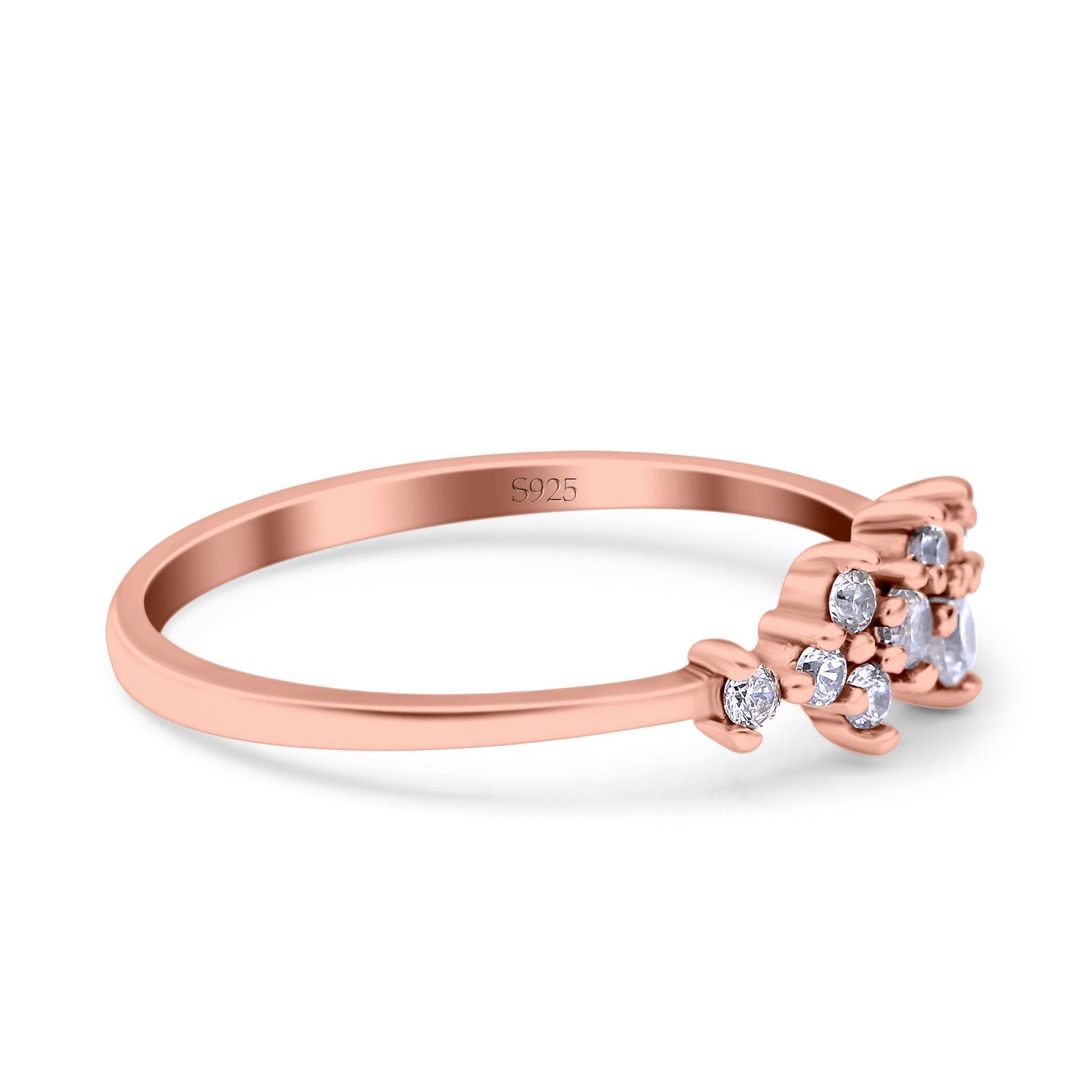 Eternity Band Engagement Wedding Ring Round Simulated Cubic Zirconia 925 Sterling Silver