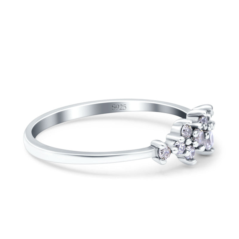 Eternity Band Engagement Wedding Ring Round Simulated Cubic Zirconia 925 Sterling Silver