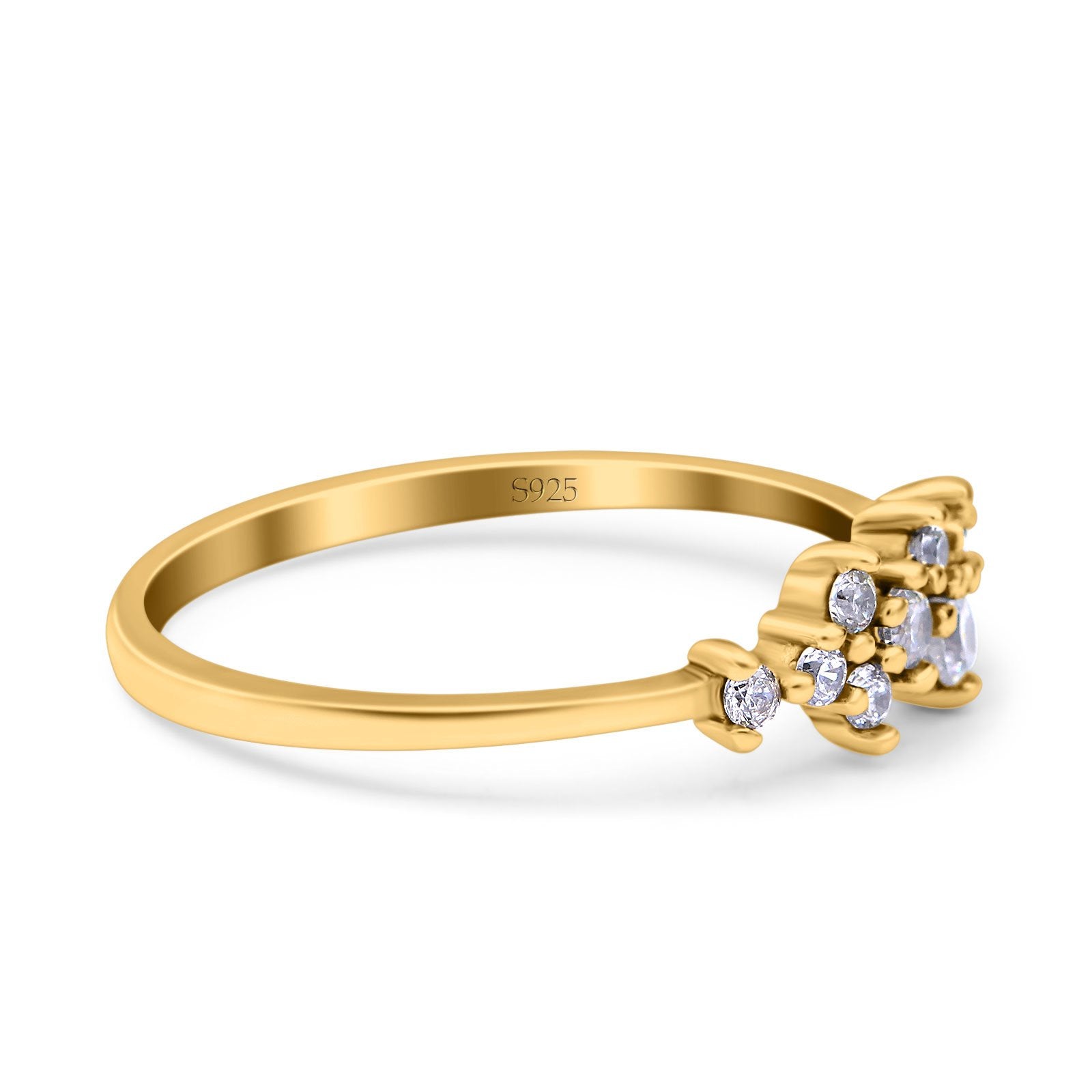 Eternity Band Engagement Wedding Ring Round Simulated Cubic Zirconia 925 Sterling Silver