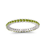 Full Eternity Wedding Band Round Simulated CZ Ring 925 Sterling Silver