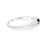Petite Dainty Fashion Ring Round Simulated Cubic Zirconia 925 Sterling Silver