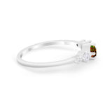 Petite Dainty Fashion Ring Round Simulated Cubic Zirconia 925 Sterling Silver