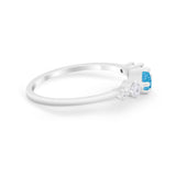 Petite Dainty Fashion Ring Round Simulated Cubic Zirconia 925 Sterling Silver