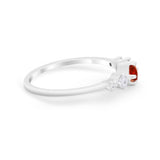 Petite Dainty Fashion Ring Round Simulated Cubic Zirconia 925 Sterling Silver