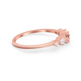 Petite Dainty Fashion Ring Round Simulated Cubic Zirconia 925 Sterling Silver