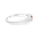 Petite Dainty Fashion Ring Round Simulated Cubic Zirconia 925 Sterling Silver
