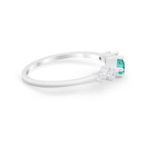 Petite Dainty Fashion Ring Round Simulated Cubic Zirconia 925 Sterling Silver