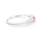 Petite Dainty Fashion Ring Round Simulated Cubic Zirconia 925 Sterling Silver