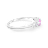Petite Dainty Fashion Ring Round Simulated Cubic Zirconia 925 Sterling Silver