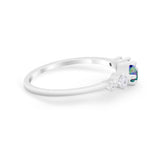 Petite Dainty Fashion Ring Round Simulated Cubic Zirconia 925 Sterling Silver