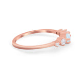 Petite Dainty Fashion Ring Round Simulated Cubic Zirconia 925 Sterling Silver