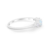 Petite Dainty Fashion Ring Round Simulated Cubic Zirconia 925 Sterling Silver