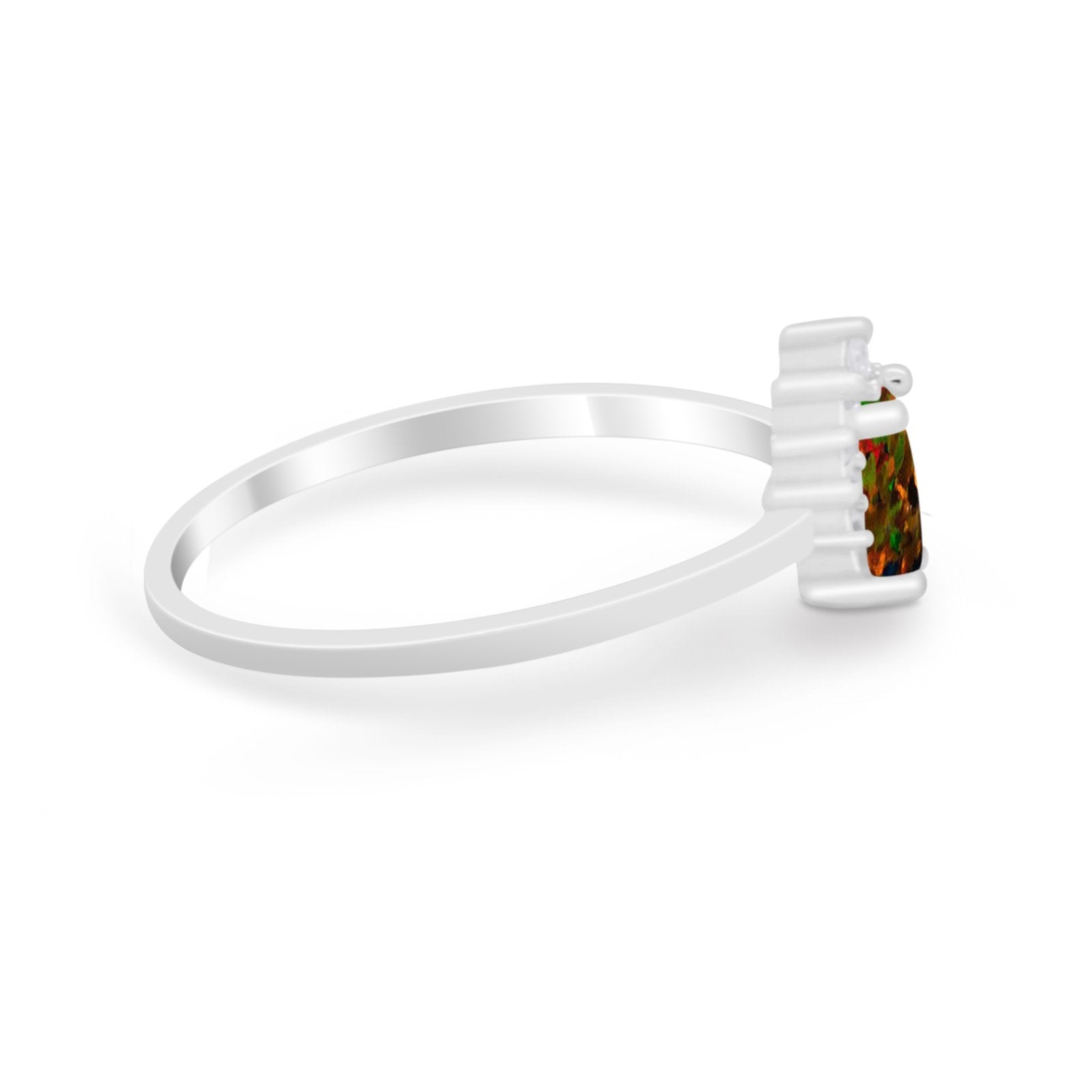 Petite Dainty Thumb Ring Round Simulated Cubic Zirconia 925 Sterling Silver