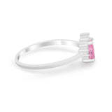 Petite Dainty Thumb Ring Round Simulated Cubic Zirconia 925 Sterling Silver