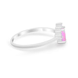 Petite Dainty Thumb Ring Round Simulated Cubic Zirconia 925 Sterling Silver