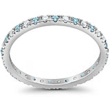 Eternity Wedding Art Deco Round Ring Simulated Cubic Zirconia 925 Sterling Silver