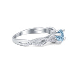 Twisted Shank Infinity Wedding Ring Round Cubic Zirconia 925 Sterling Silver