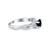 Twisted Shank Infinity Wedding Ring Round Cubic Zirconia 925 Sterling Silver
