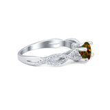 Twisted Shank Infinity Wedding Ring Round Cubic Zirconia 925 Sterling Silver