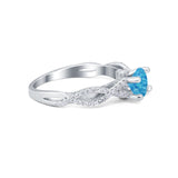 Twisted Shank Infinity Wedding Ring Round Cubic Zirconia 925 Sterling Silver