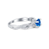 Twisted Shank Infinity Wedding Ring Round Cubic Zirconia 925 Sterling Silver