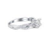 Twisted Shank Infinity Wedding Ring Round Cubic Zirconia 925 Sterling Silver