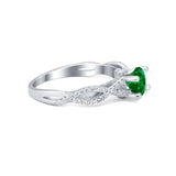 Twisted Shank Infinity Wedding Ring Round Cubic Zirconia 925 Sterling Silver