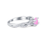 Twisted Shank Infinity Wedding Ring Round Cubic Zirconia 925 Sterling Silver