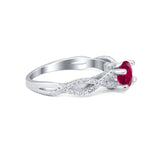 Twisted Shank Infinity Wedding Ring Round Cubic Zirconia 925 Sterling Silver
