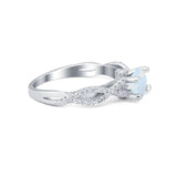 Twisted Shank Infinity Wedding Ring Round Cubic Zirconia 925 Sterling Silver