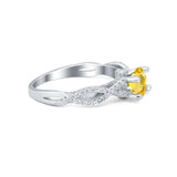 Twisted Shank Infinity Wedding Ring Round Cubic Zirconia 925 Sterling Silver