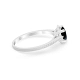Vintage Style Engagement Ring Simulated Cubic Zirconia 925 Sterling Silver